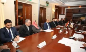 أثناء إجتماع الجانبين المصري والكوري