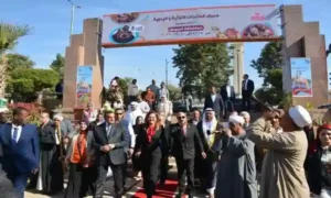 أثناء إفتتاح معرض " أيادى مصر " للمنتجات التراثية واليدوية