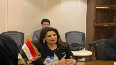 وزيرة الهجرة أثناء لقائها وزير الموارد البشرية والتوطين الإماراتي