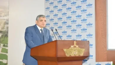 الفريق أسامة ربيع رئيس هيئة قناة السويس أثناء كلمته