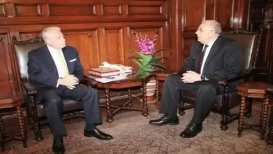 وزير الزراعة ومحافظ جنوب سيناء أثناء اللقاء اليوم