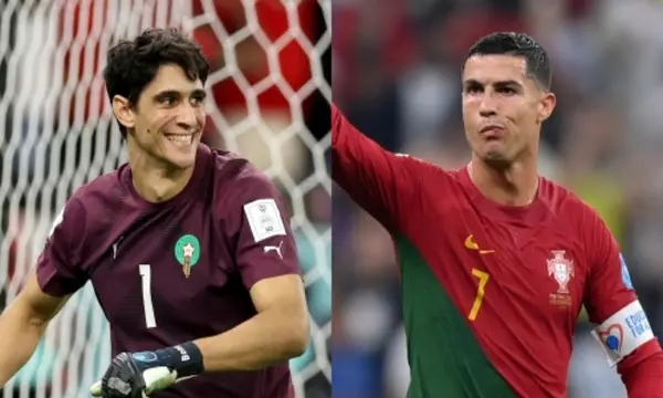 النجم البرتغالي كريستيانو رونالدو والحارس المغربي المخضرم ياسين بونو