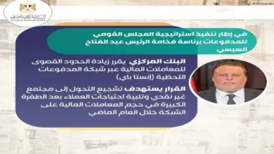 البنك المركزي يقرر زيادة الحدود القصوى للمعاملات المالية عبر شبكة المدفوعات اللحظية (إنستا باي)