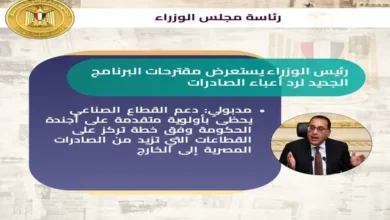 مدبولي يستعرض مقترحات البرنامج الجديد لرد أعباء الصادرات