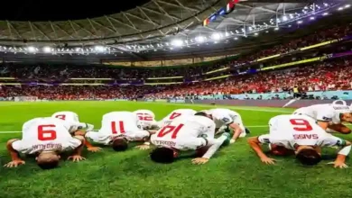 فرحة لاعبي المغرب وسجدة الحمد