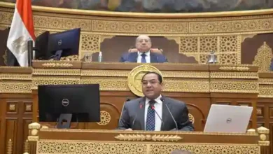 الدكتور صالح الشيخ رئيس الجهاز المركزي للتنظيم والإدارة أمام الجلسة العامة لمجلس الشيوخ