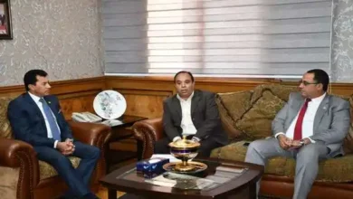الدكتور أشرف صبحي وزير الشباب والرياضة مع معتز عاشور رئيس الاتحاد المصرى لتنس الطاولة