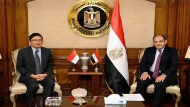 وزير التجارة والصناعة مع سفير سنغافورة بالقاهرة