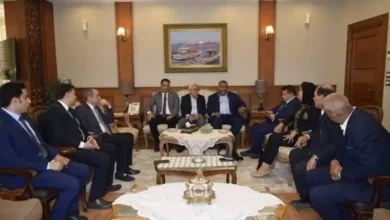 محافظ بورسعيد يستقبل وفد لجنة الصناعة بمجلس النواب بديوان عام المحافظة